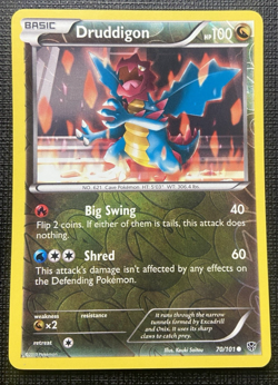 Druddigon 70/101 Plasma Blast Reverse Holo Common LP Pokemon 2013 - Image 1
