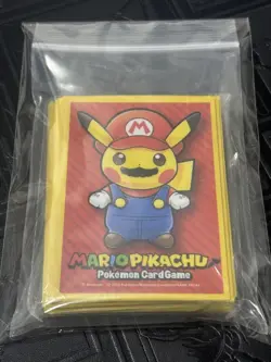 Mario Pikachu Pokemon Card Game 64 Sleeve Sleeves Pokemon Center Exclusive New - Image 1
