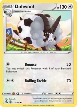 Dubwool 223/264 Fusion Strike Reverse Holo Pokemon - Image 1