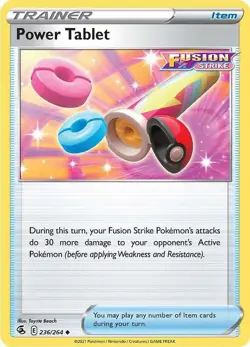 Power Tablet 236/264 Fusion Strike Reverse Holo Pokemon - Image 1