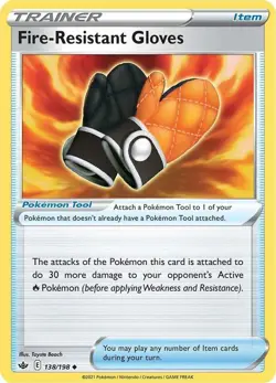 Fire-Resistant Gloves 138/198 Chilling Reign Reverse Holo Pokemon - Image 1