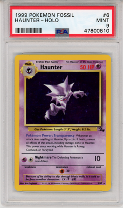 1999 POKEMON FOSSIL HAUNTER - HOLO - PSA 9 - #6 6/62 GENUINE - Image 1