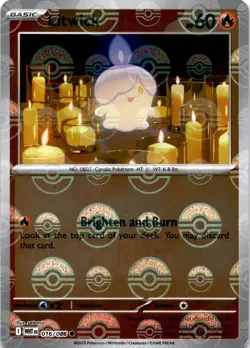Pokemon Litwick 016/086 White Flare Reverse Holo Pokeball NM - Image 1