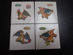 Pokemon Card Daiichi Bread Promo Sticker Charizard x4 SET #5520 - Image 1