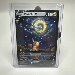 Pikachu Starry Night Van Gogh Custom Full Art Card Pokemon Cute Anime - Image 1