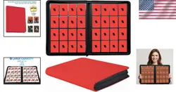 Premium 1000+ Capacity Red Trading Card Binder with 16 Double-Sided Pockets - Image 2