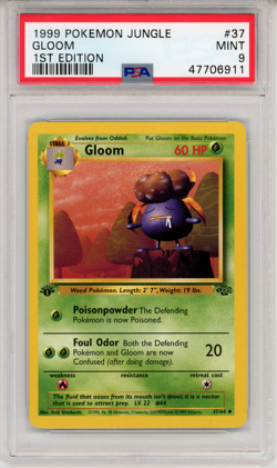 1999 POKEMON GAME JUNGLE GLOOM 1ST EDITION - PSA 9 - #37 37/64 GENUINE - Image 1