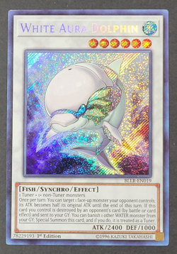 Yugioh TCG - White Aura Dolphin - BLLR-EN019 - LP/NM - 1st Ed- Secret Rare 2017 - Image 1