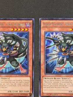 Yugioh TCG - 2x Assault Blackwing Kunai the Drizzle - DOCS-EN018, NM/LP Rare 1st - Image 5