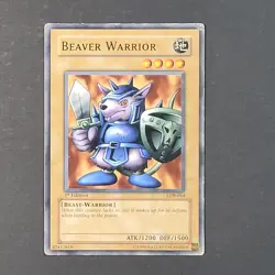 Yugioh TCG- Beaver Warrior - LOB-064 - HP - 1st Edition - Vintage - Common 2002 - Image 2