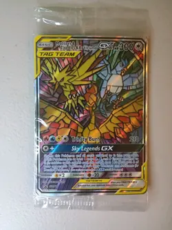 Moltres Zapdos Articuno GX SM210 Stained Glass Hidden Fates Promo Card Sealed - Image 1