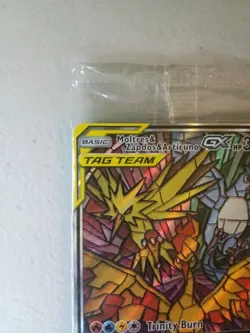 Moltres Zapdos Articuno GX SM210 Stained Glass Hidden Fates Promo Card Sealed - Image 2