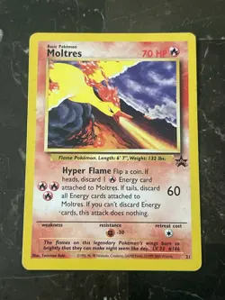 Moltres Black Star Promo #21 - VINTAGE WOTC Pokemon Card - 2000 - NM/M - Image 1