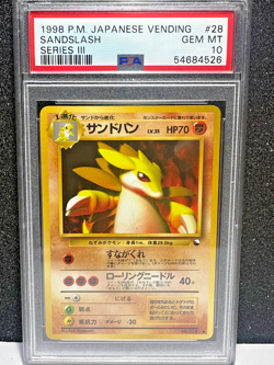 1998 Pokemon P.M. JAPANESE VENDING SANDSLASH - PSA 10 - SERIES III - CARD No 28 - Image 1