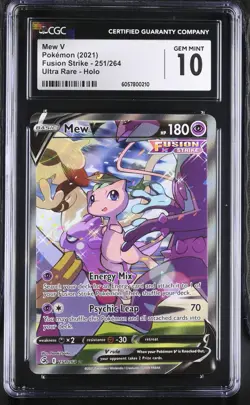 CGC 10 Mew V 251/264 SWSH Fusion Strike Pokemon Card - Image 1