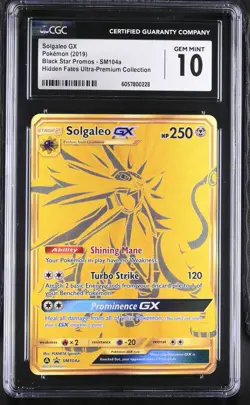 CGC 10 Solgaleo GX Gold SM104 Black Star Promo Hidden Fates UPC Pokemon Card - Image 1
