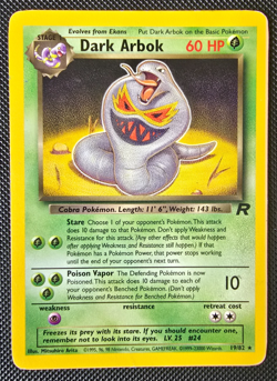 Pokemon WOTC Card - Dark Arbok - Team Rocket Set - Non-Holo Rare - 19/82 - LP-MP - Image 1