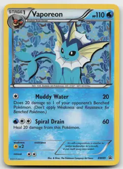 Pokemon tcg Black and White Promos #BW89 Vaporeon Holo Lightly played - Image 1