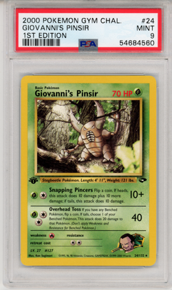 2000 POKEMON GYM CHAL. GIOVANNI'S PINSIR 1ST EDITION- PSA 9 - #24 24/132 GENUINE - Image 1