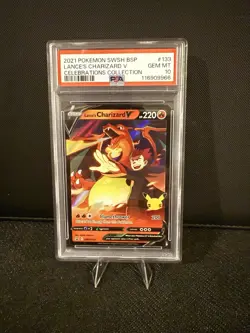 2021 Pokemon Celebrations Promo #SWSH133 Lance’s Charizard V PSA 10 Gem Mint - Image 1