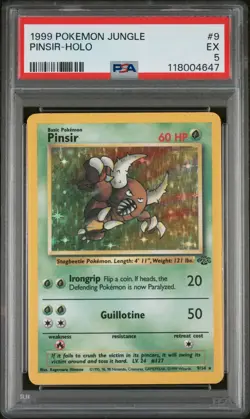 1999 POKEMON JUNGLE 1ST EDITION #9/64 PINSIR HOLO PSA 5 - Image 1