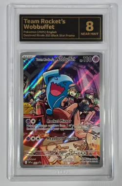 Pokemon Slab: Team Rocket's Wobbuffet - 203 - SVP Black Star Promo -Graded TCG 8 - Image 1
