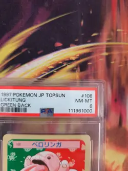 Pokemon Card Schlurp Lickitung Topsun 1995 Japanese PSA 8 Green Back - Image 4