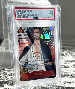 Shanks Alt Art Romance Dawn English One Piece TCG #120 OP01 PSA 9 NICE CARD - Image 1