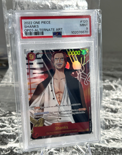 Shanks Alt Art Romance Dawn English One Piece TCG #120 OP01 PSA 9 NICE CARD - Image 2