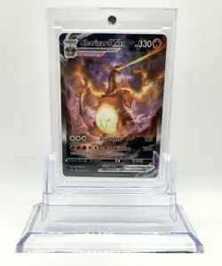 Charizard VMAX SWSH261 Full Art Black Star Promo Pokemon Card NM Case + Stand - Image 1