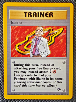 Pokemon WOTC Card - Blaine - Gym Challenge - Non-Holo Rare - 100/132 - M/NM - Image 1