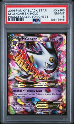 Pokemon TCG M Gengar EX XY166 Holo Black Star Promo Card PSA 8 - Image 1