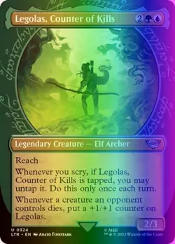 Magic Gathering Lord of the Rings Showcase Foil LEGOLAS COUNTER OF KILLS MTG 324 - Image 1