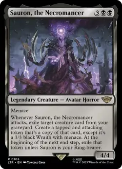 Magic The Gathering Lord of the Rings SAURON THE NECROMANCER MTG 0106 - Image 1