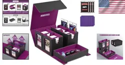 5-in-1 MTG Card Deck Box & Commander Display in Black Purple - Fits 400 Cards - Image 2