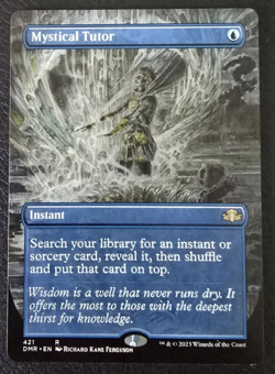 Magic The Gathering Dominaria Remastered Borderless MYSTICAL TUTOR MTG 421 - Image 1