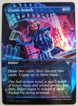 Magic The Gathering Commander Masters Borderless Foil FRANTIC SEARCH MTG 0632 - Image 1