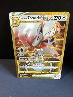 Hisuian Zoroark VSTAR Gold Secret Rare 213/196 Lost Origin Pokemon Card - NM - Image 1