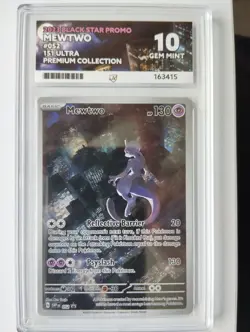 Mewtwo 052 SVP Black Star Promo Card 151 Ultra Premium Collection Graded 10 ACE - Image 1