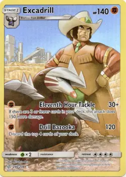 Pokemon SM Cosmic Eclipse Excadrill 246/236 Full Art Secret Rare NM Card - Image 1
