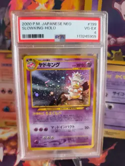 Pokemon Card Laschoking Slowking Neo Genesis Holo Gsnw Gold Japanese PSA 4 - Image 1