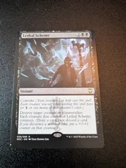 [1x] Lethal Scheme - NM Miscut Misprint - New Capenna Commander MTG Magic - Image 1