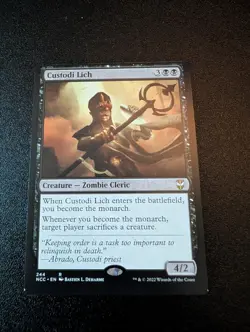 x1 Custodi Lich R MTG Misprint Miscut Commander Streets of New Capenna M/NM - Image 1