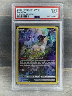 2023 Pokemon Sword Shield Crown Zenith FULL ART MEW #GG10/GG70 PSA 9 MINT - Image 1