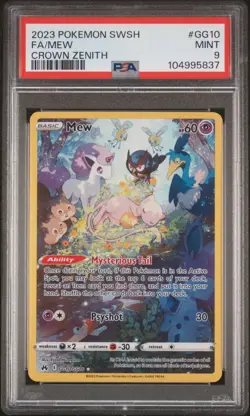 2023 Pokemon Sword Shield Crown Zenith FULL ART MEW #GG10/GG70 PSA 9 MINT - Image 1