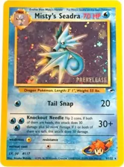 Pokemon Misty's Seadra (Prerelease) LP 1st Edition Normal WoTC Promo - Image 1