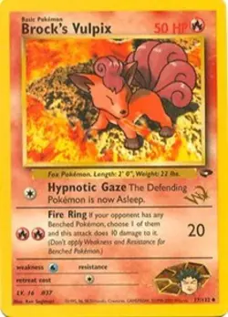 Pokemon Brock's Vulpix (W Stamped) NM 1st Edition Normal WoTC Promo - Image 1