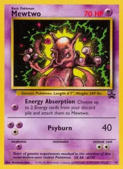Pokemon Mewtwo (14) LP 1st Edition Normal WoTC Promo - Image 1