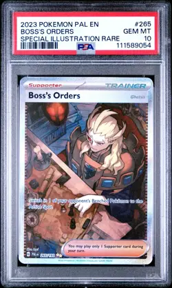 2023 Pokemon Paldea Evolved Boss's Orders: Ghetsis #265/193 PSA 10 GEM MINT SIR - Image 1