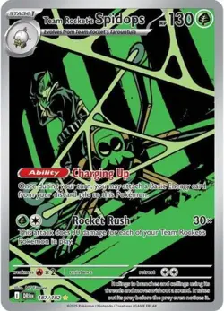 Pokemon Team Rocket's Spidops - 187 NM 1st Edition Normal SV10: Destined Rivals - Image 1